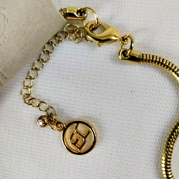 Erica Lyons Statement Collar Necklace Snake Chain Textured Disc Black/Gold 19" - Picture 3 of 8